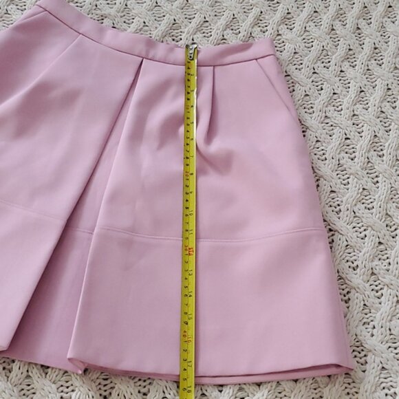 J CREW Pleated High Waisted Skater Skirt in Light Bubblegum Pink- Size 0… - Picture 13 of 15